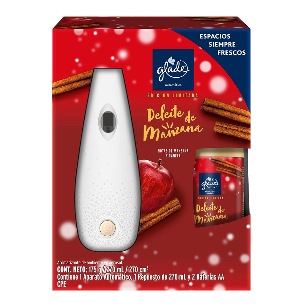 Aromatizador Automático Glade Deleite de Manzana 270ml + Aparato