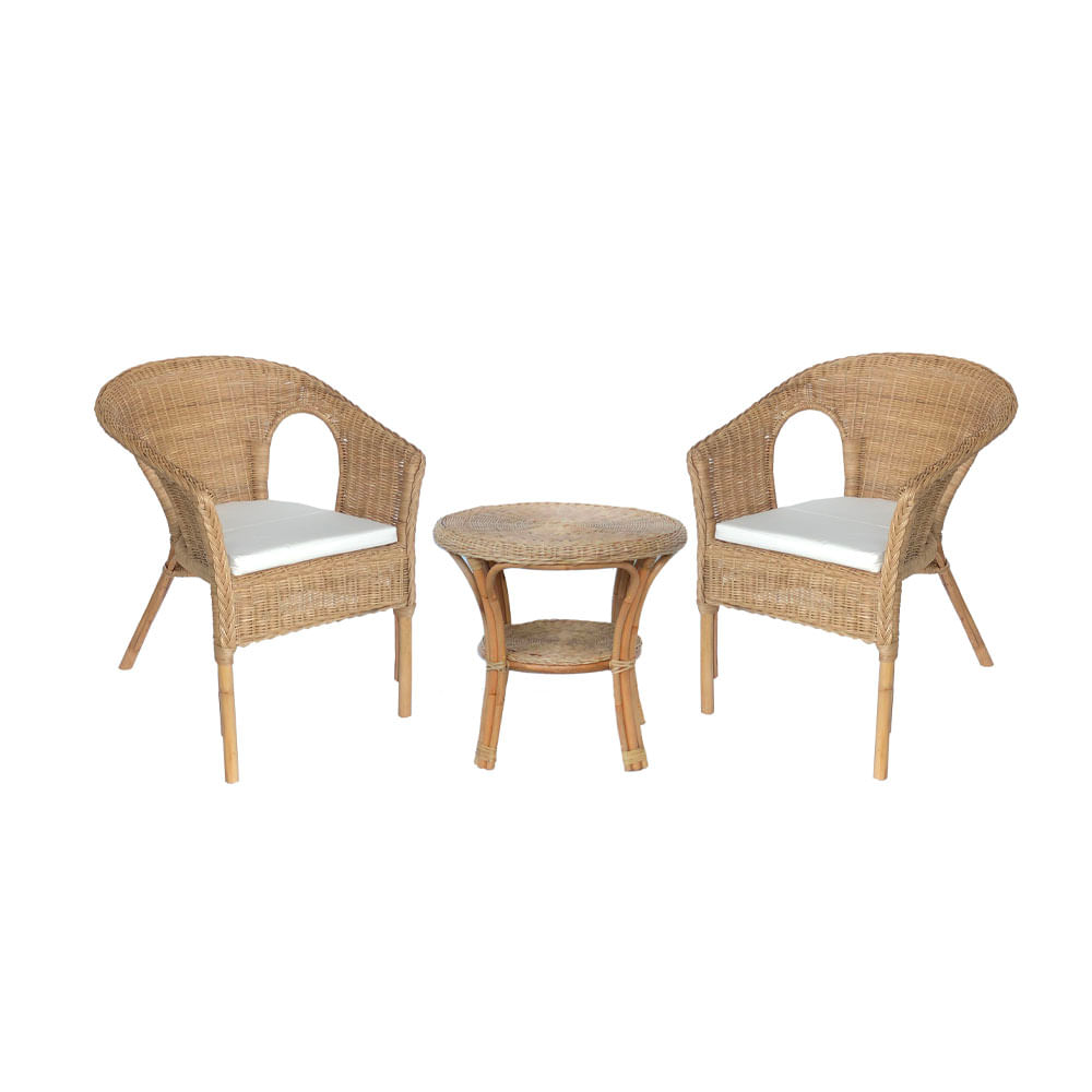 Set Conversación Krea Faion Rattan Natural