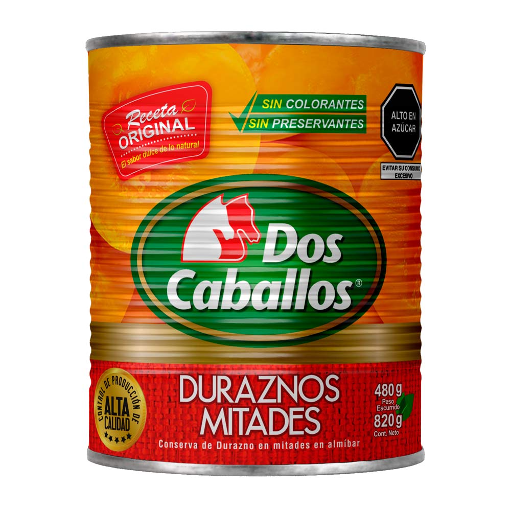 Duraznos en Almíbar Dos Caballos 820g