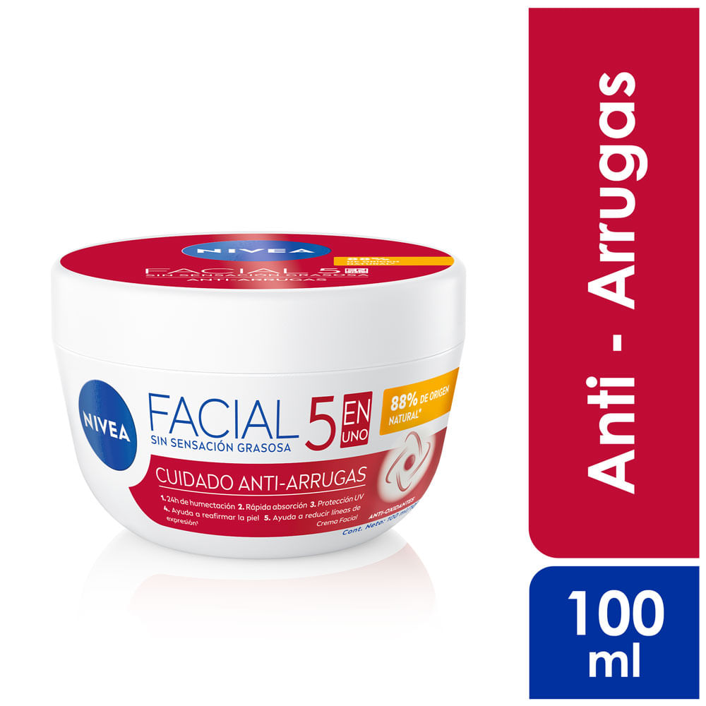 Crema Facial Nivea Cuidado 5 en 1 Anti Arrugas 100ml