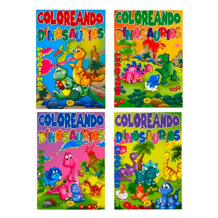 Libro-Coloreando-Dinosaurios-Con-Pegatinas-4-T-tulos-V-D-Distribuidores-1-351635138