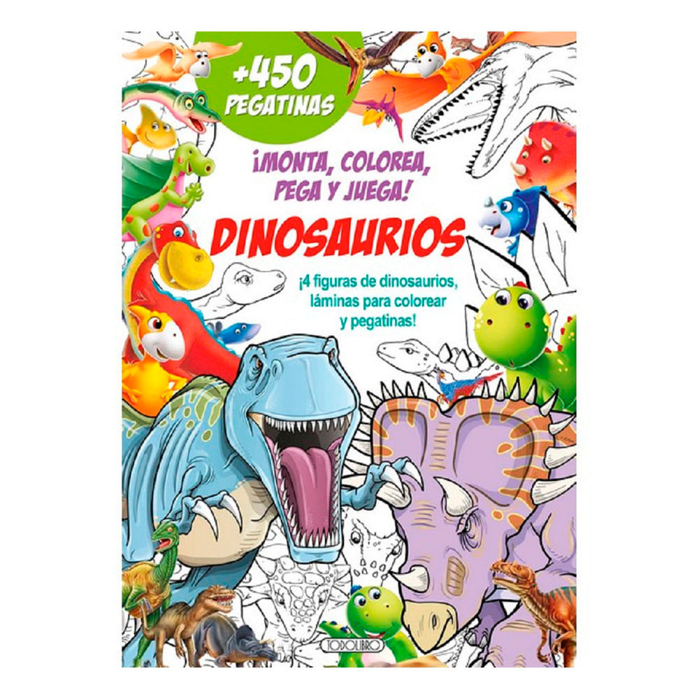 Libro Dinosaurios Verde 450 Pegatinas V&D Distribuidores