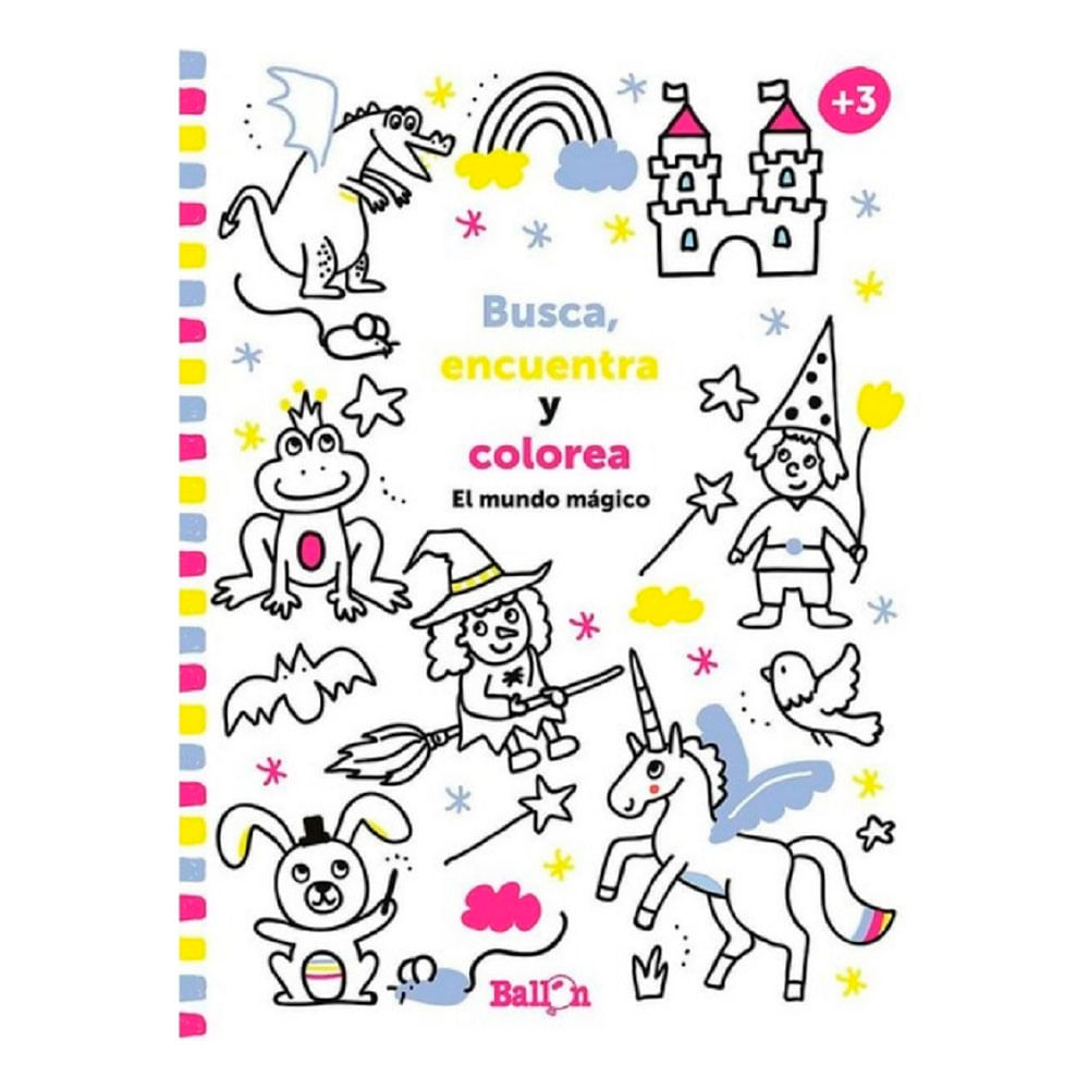 Libro Busca Encuentra y Colorea Mundo Mágico