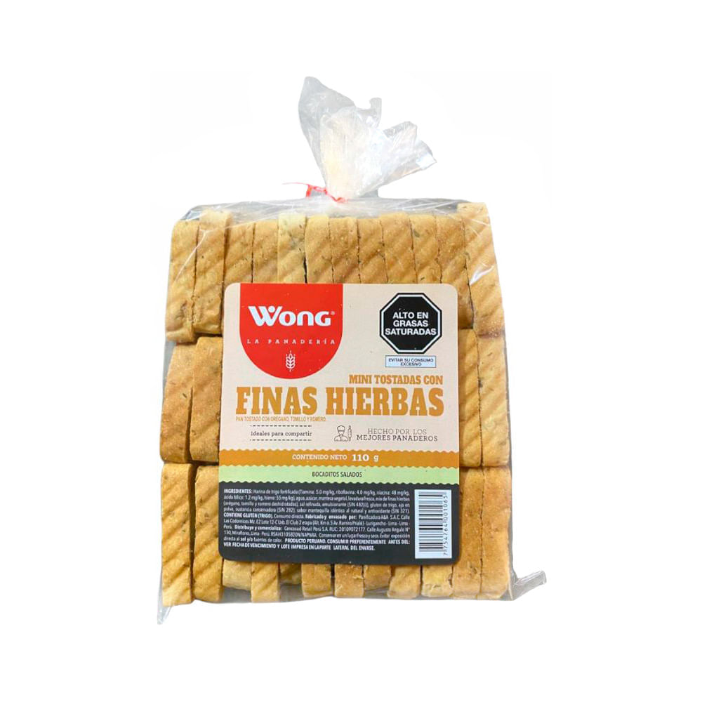 Mini Tostadas con Finas Hierbas Wong 110g
