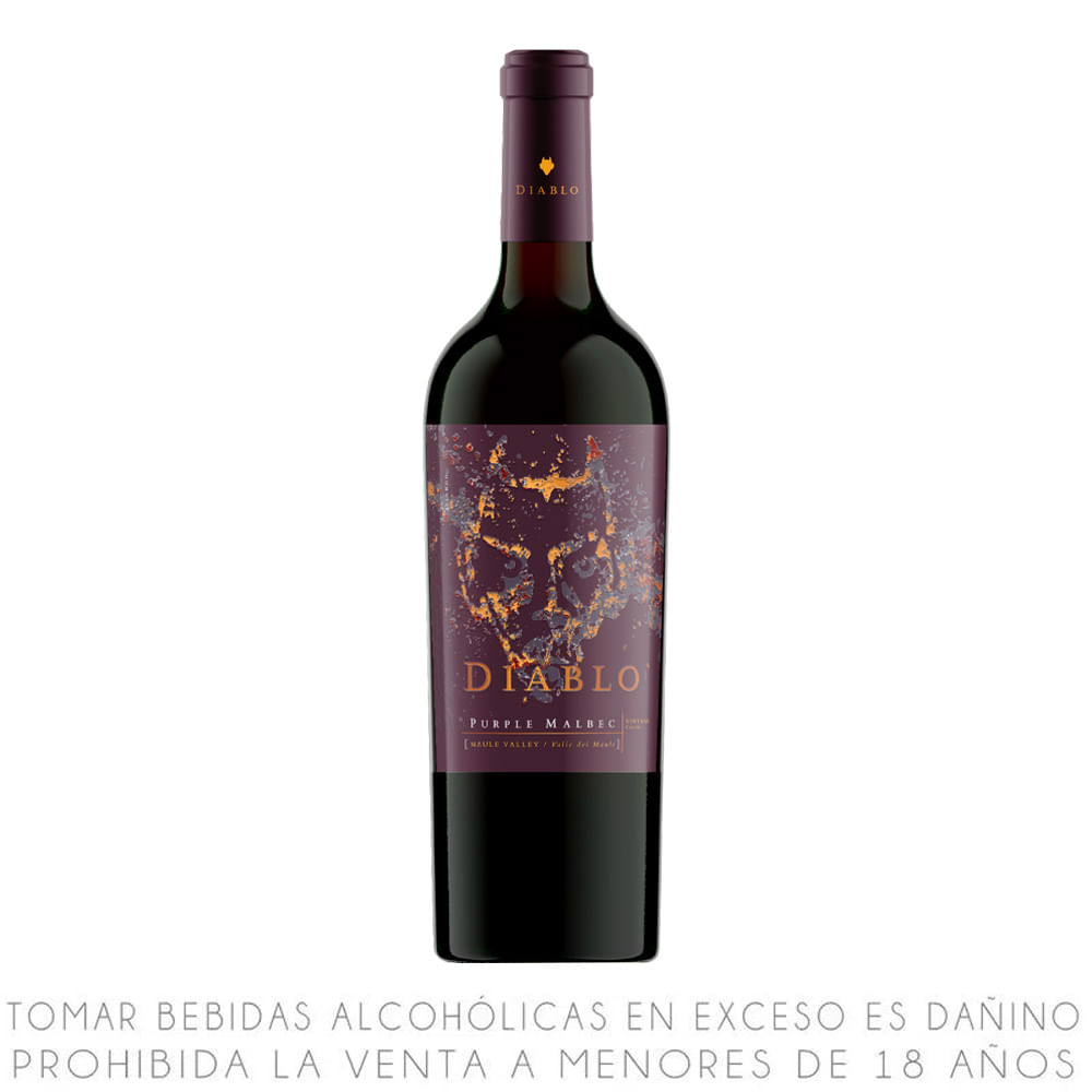 Vino Tinto Malbec Diablo Purple Malbec Botella 750ml