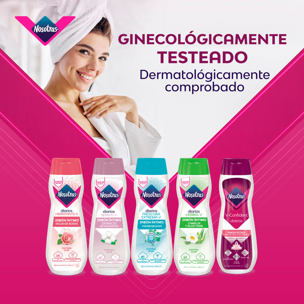 Jabón Íntimo Nosotras V Confident Flor De Loto Y Vitamina E 200ml Metroapp 7155