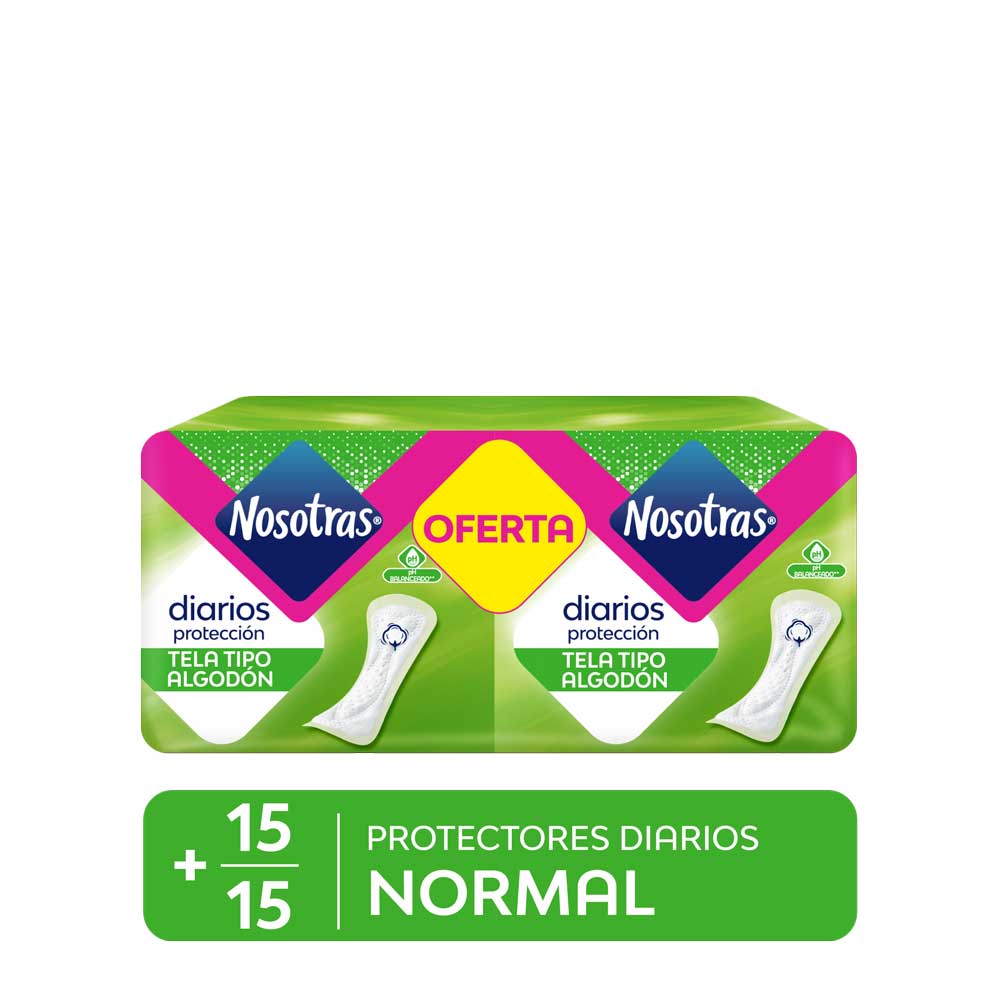 Twopack Protectores Diarios Nosotras Normal 15un