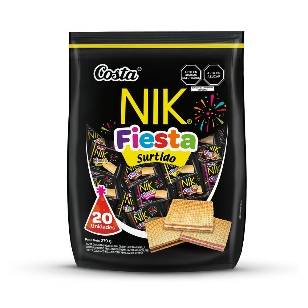Wafer Nik Fiesta Surtido 20un
