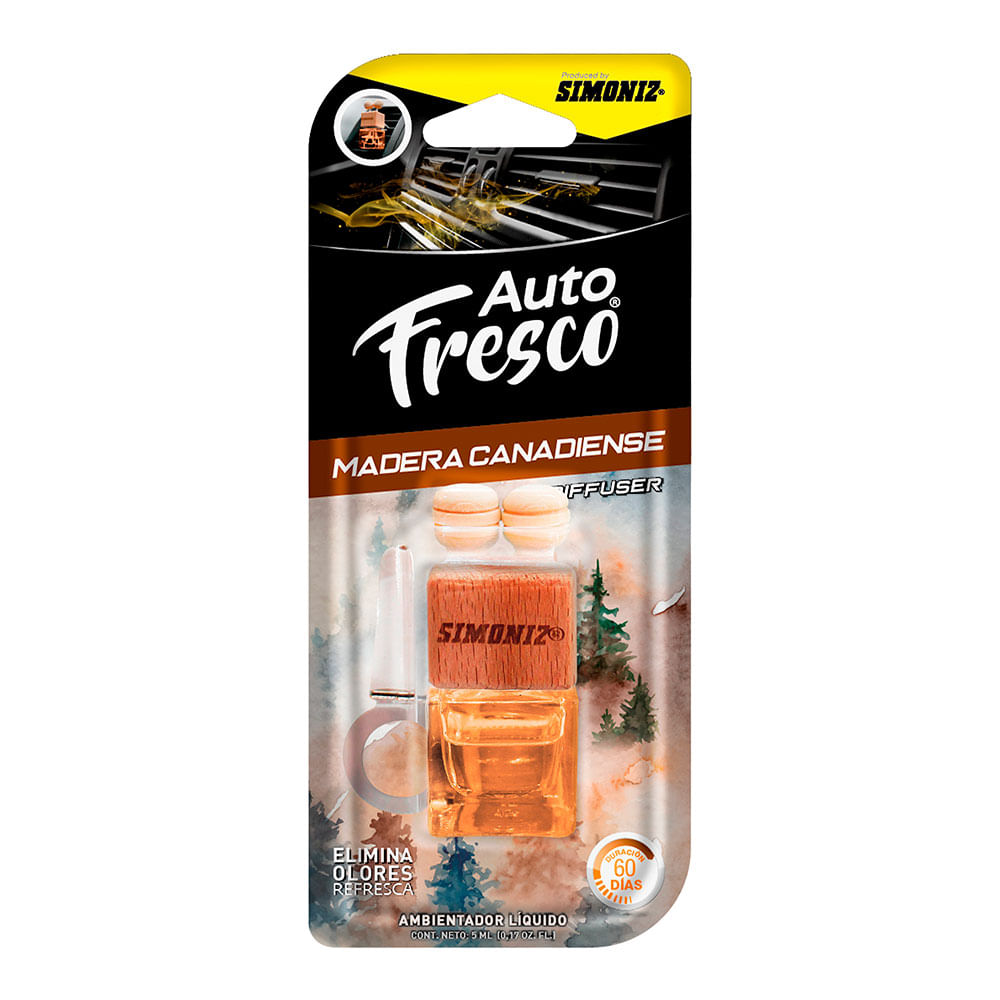 Ambientador Difusor Simoniz Cubo Auto Fresco Madera Can 5ml