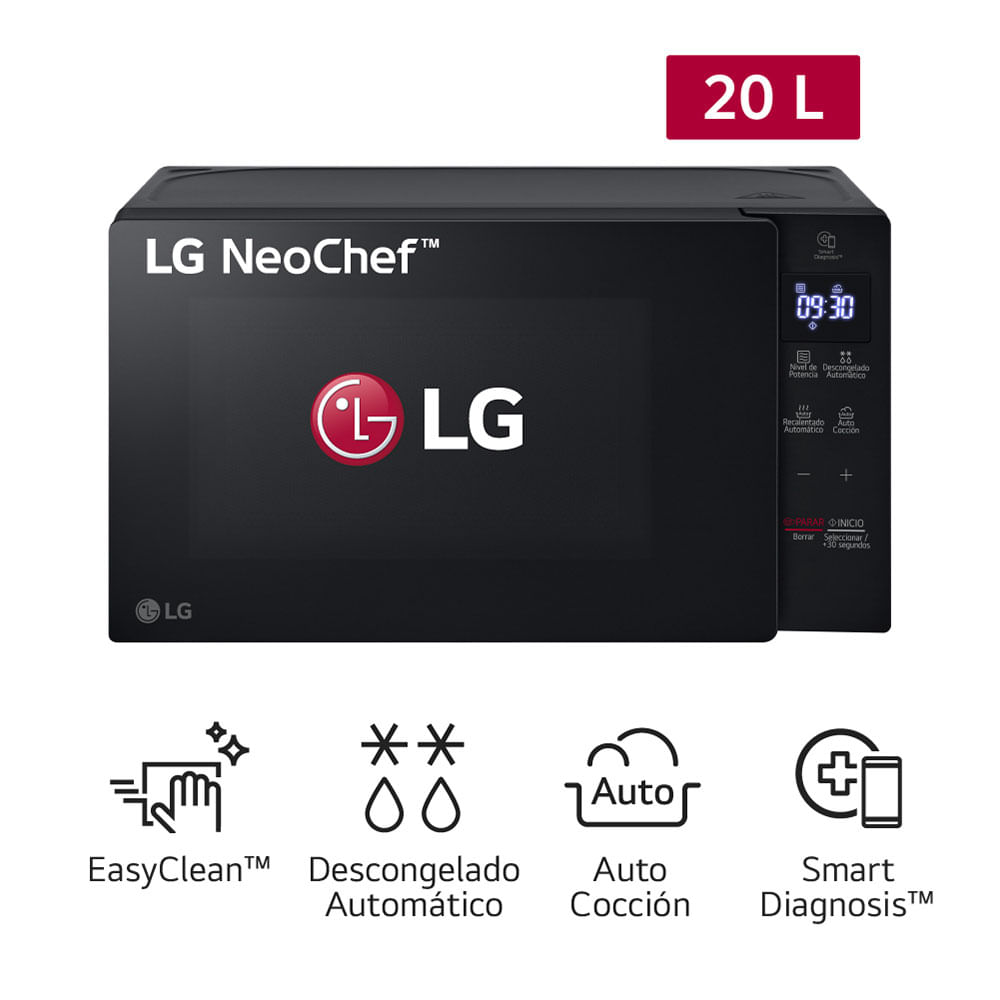 Horno Microondas LG MS2032GAS 20L EasyClean Negro