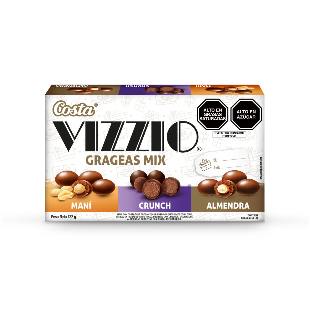 Chocolate Vizzio Grageas Mix 122g