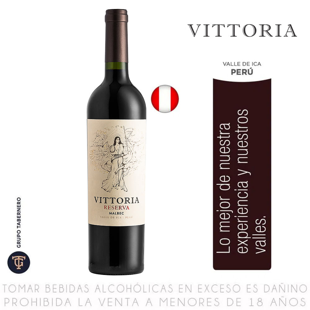 Vino Tinto Malbec Reserva Vittoria Botella 750ml