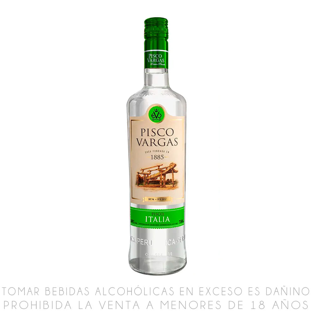 Pisco Puro Italia Vargas Botella 750ml
