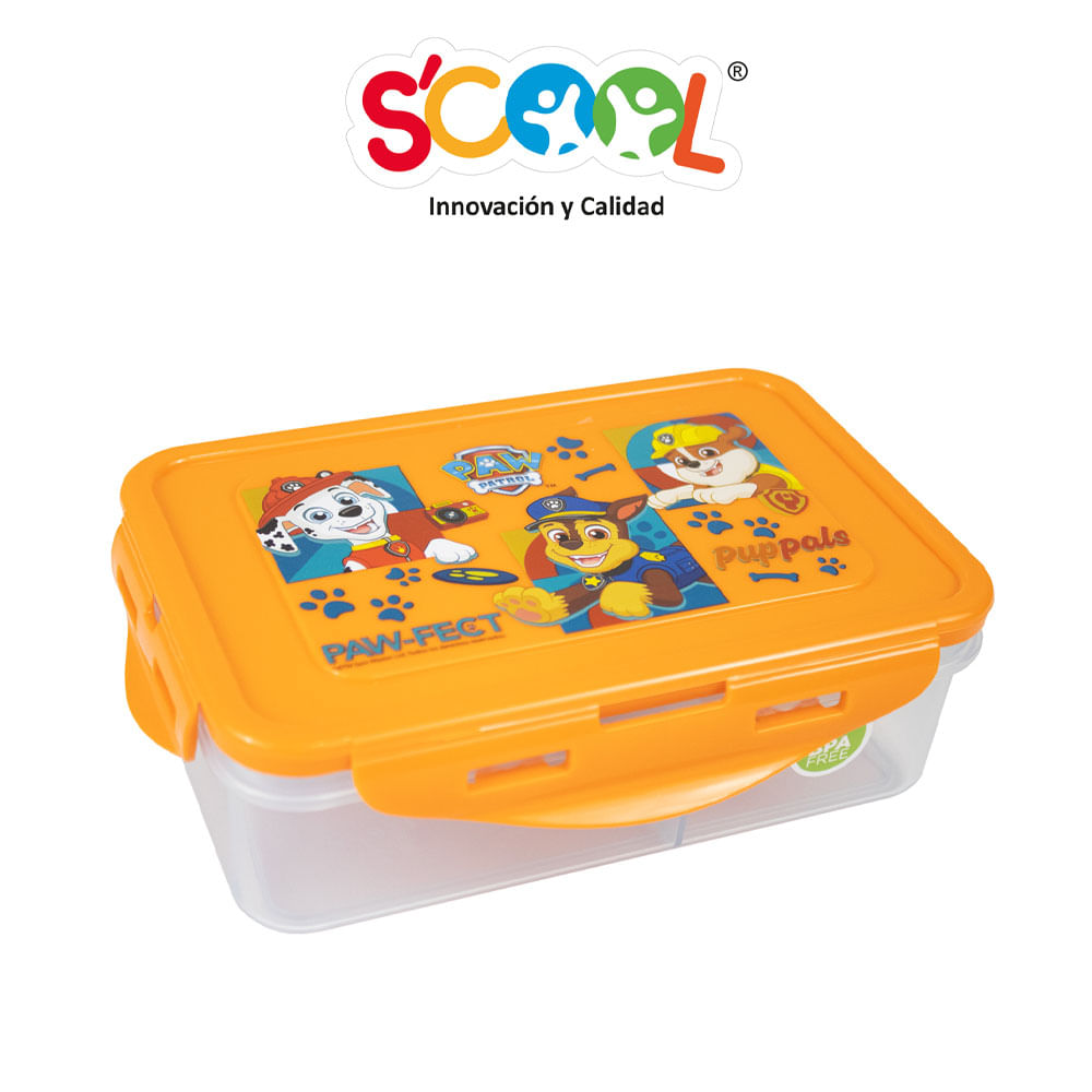 Scoo Taper Rectangular con Divisiones Paw Patrol H 640ml