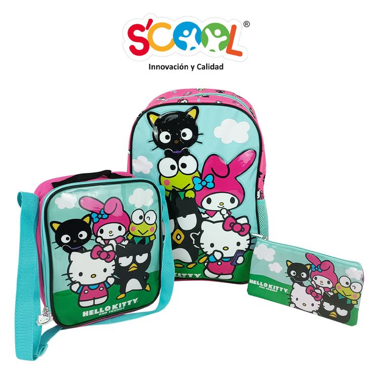 Set-Mochila-Scool-PVC-1-Bolsillo-Hello-Kitty-Friends-1-351657251