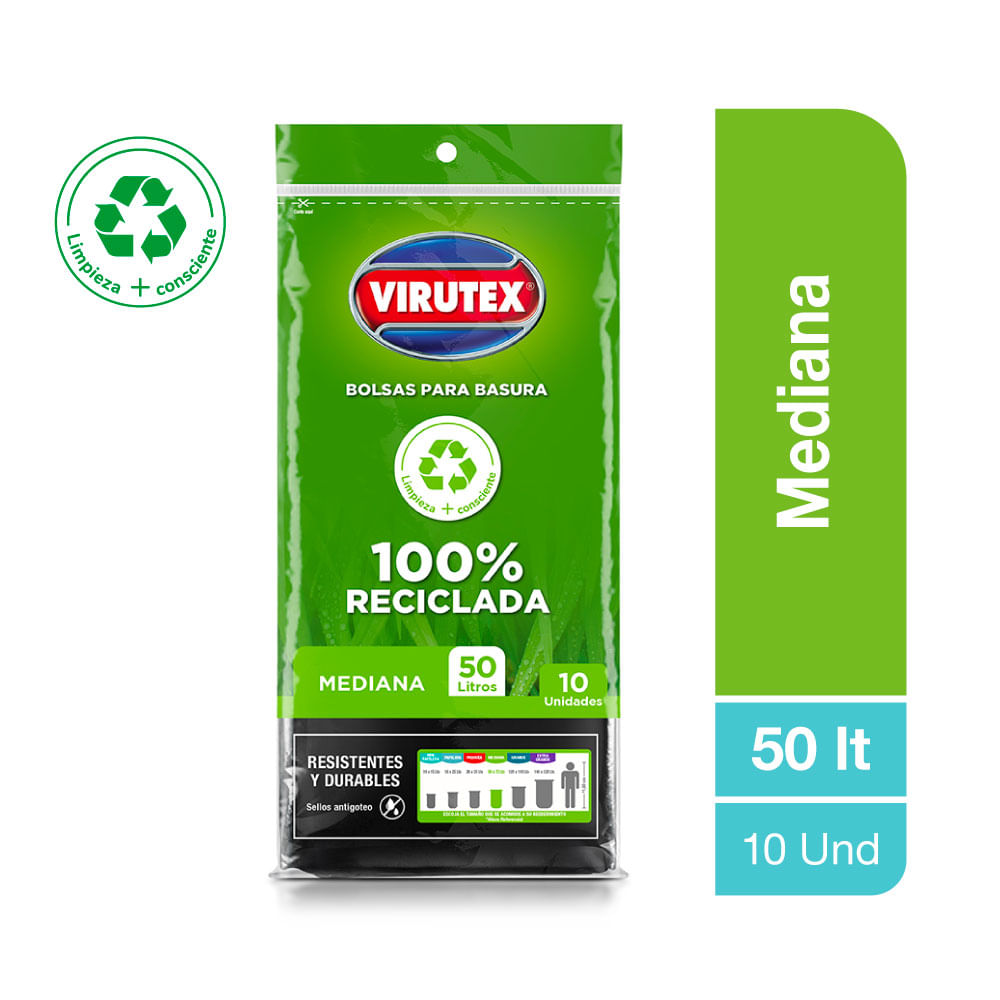 Bolsas para Basura Virutex 50L Mediano 10un