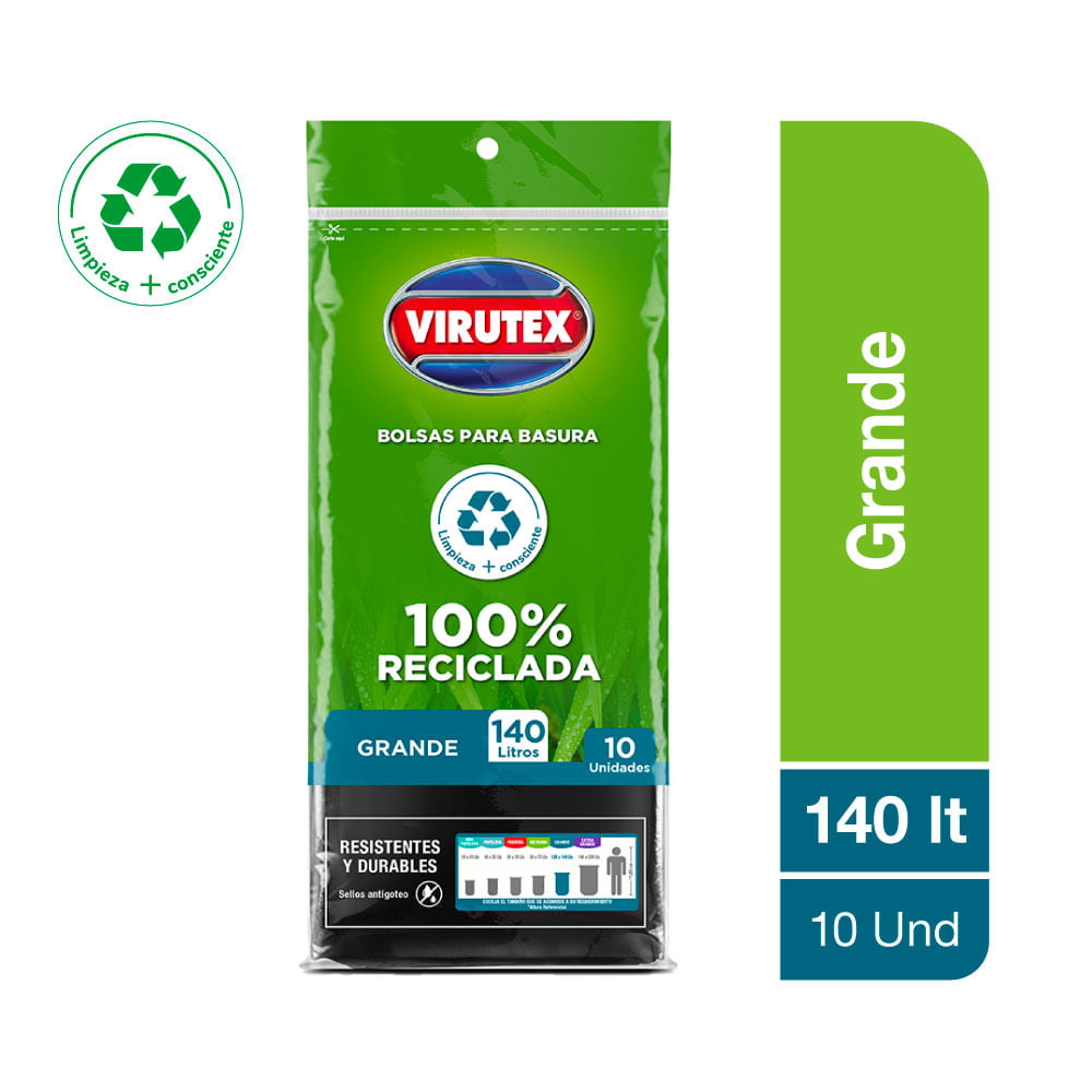 Bolsas para Basura Virutex 140L Grande 10un