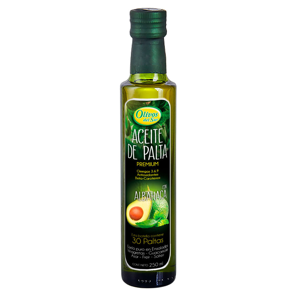 Aceite de Palta con Albahaca Olivos del Sur 250ml