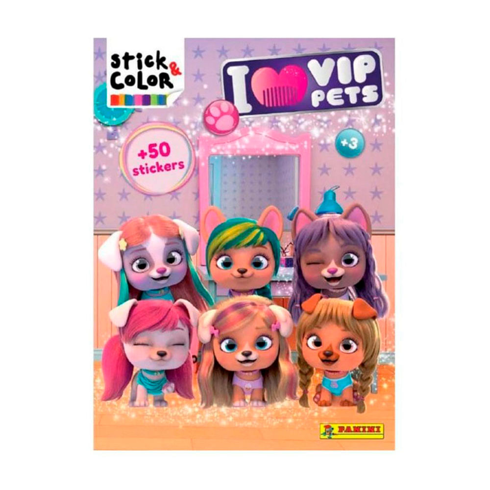 Libro I Love Vip Pets Stick & Color