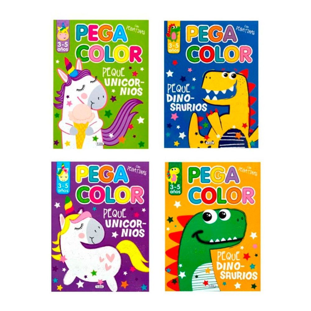 Libro Colección Pega color Mágico 4 Títulos