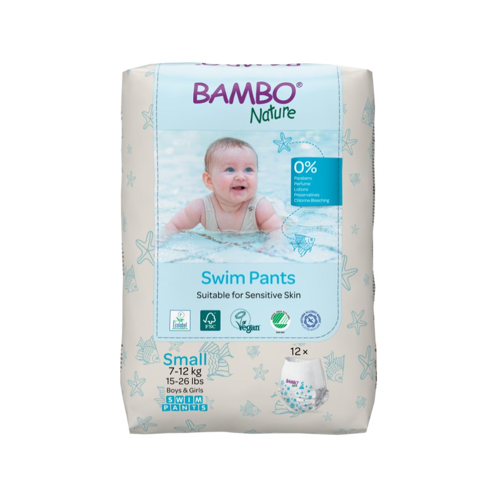 Pañales para Bebés Bambo Nature Swim Pants Talla S 12un