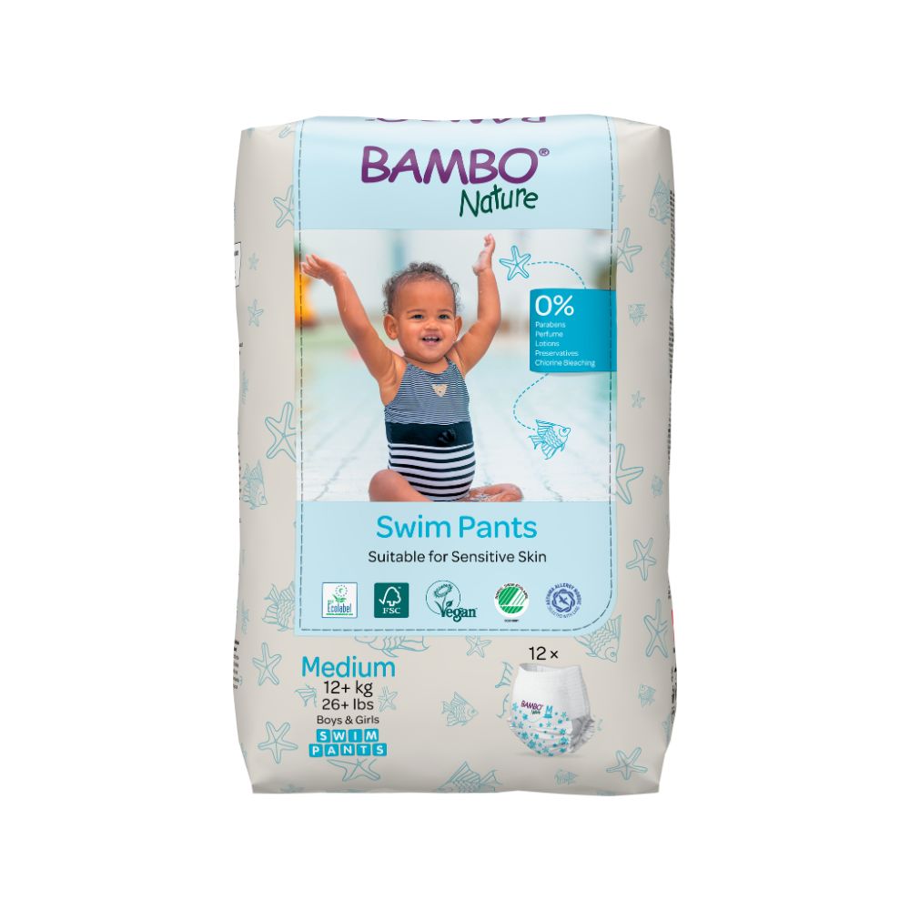 Pañales para Bebés Bambo Nature Swim Pants Talla M 12un