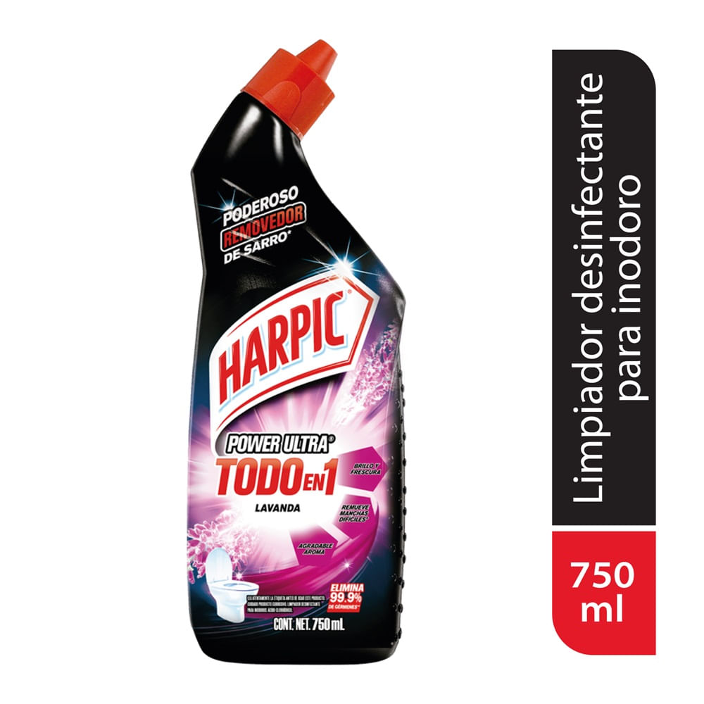 Limpiador de Inodoro Harpic Power Ultra Todo en 1 Lavanda 750ml