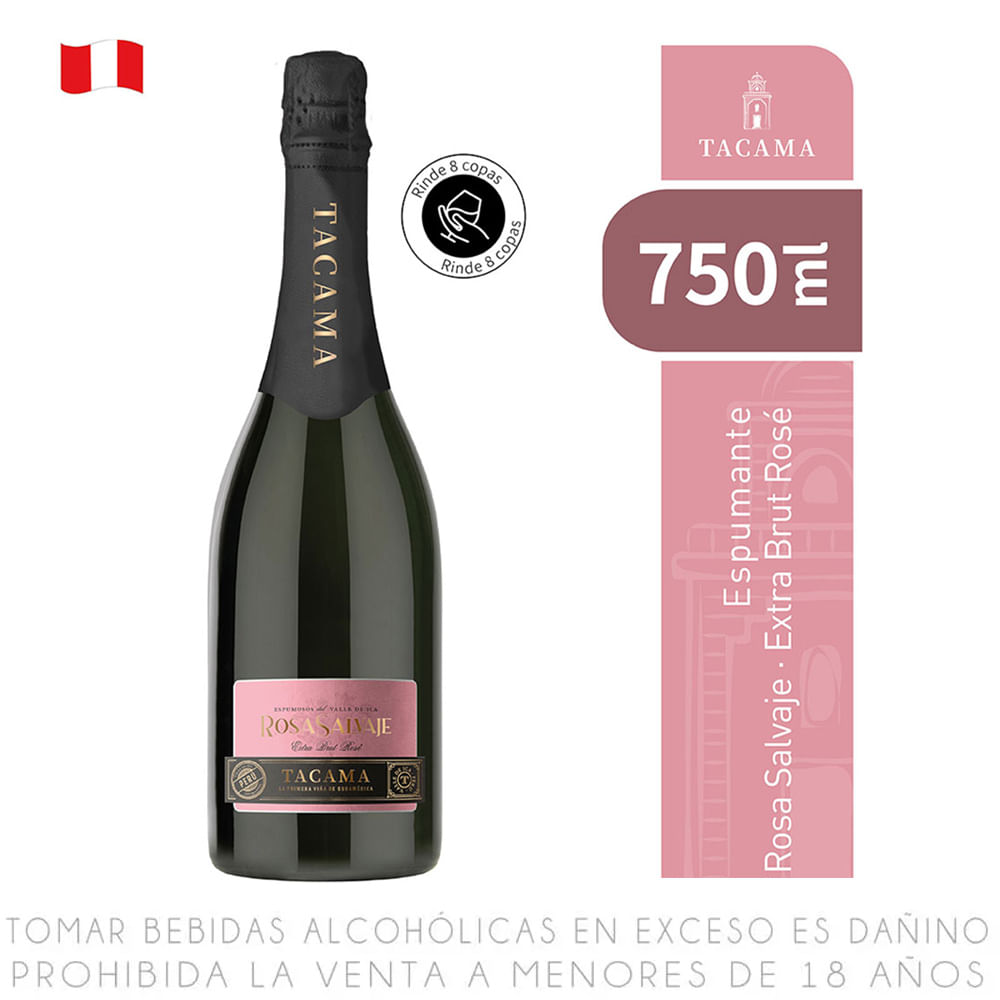 Espumante Rosé Extra Brut Tacama Rosa Salvaje Botella 750ml
