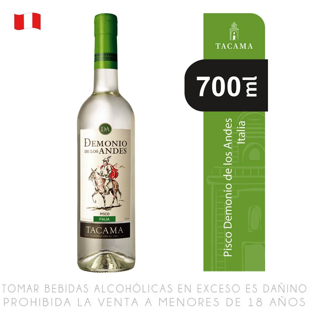 Pisco Puro Italia Demonio de los Andes Botella 700ml