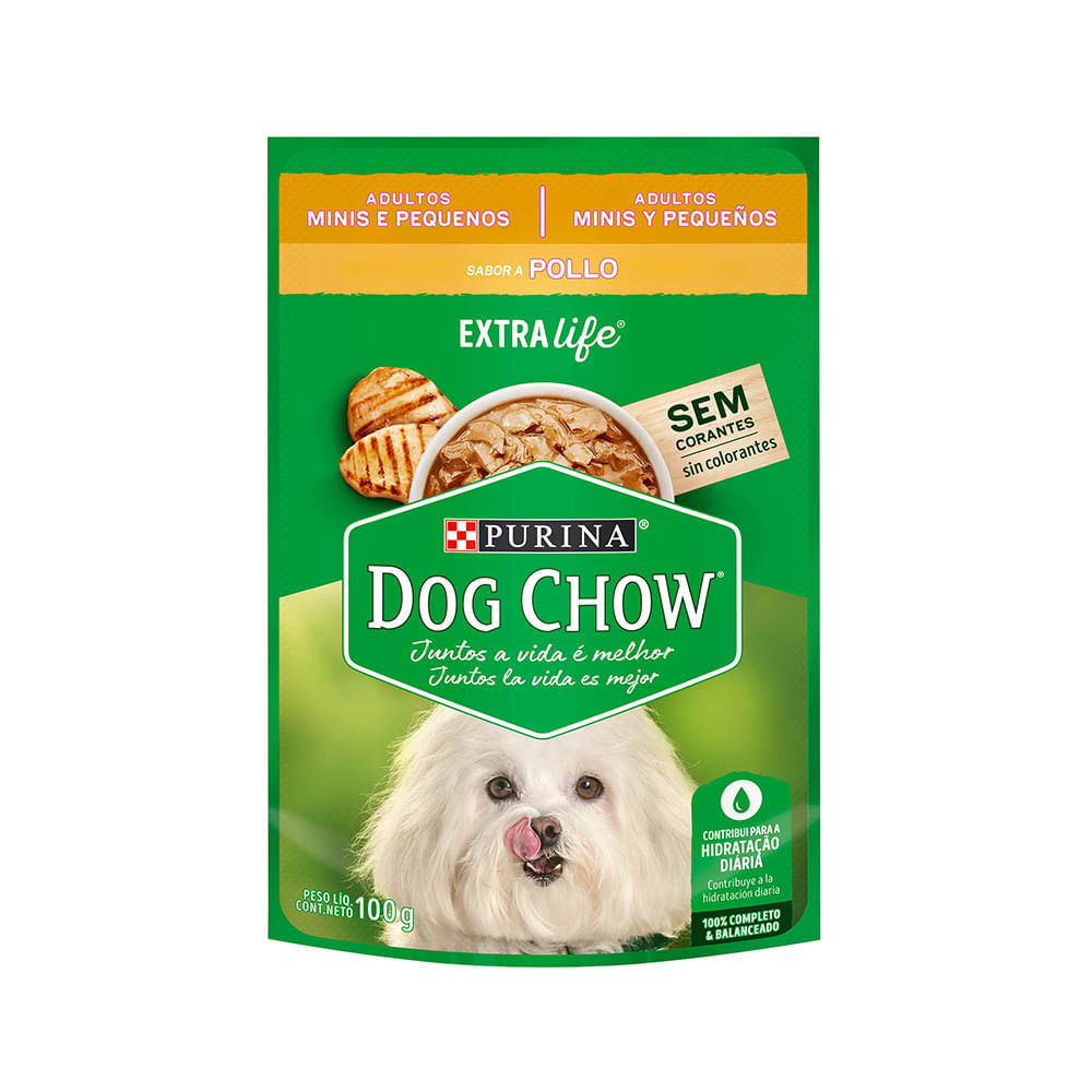 Dog Chow Alimento Húmedo para Perros Adultos Tamaño Minis y Pequeños Pollo Doypack 100 g