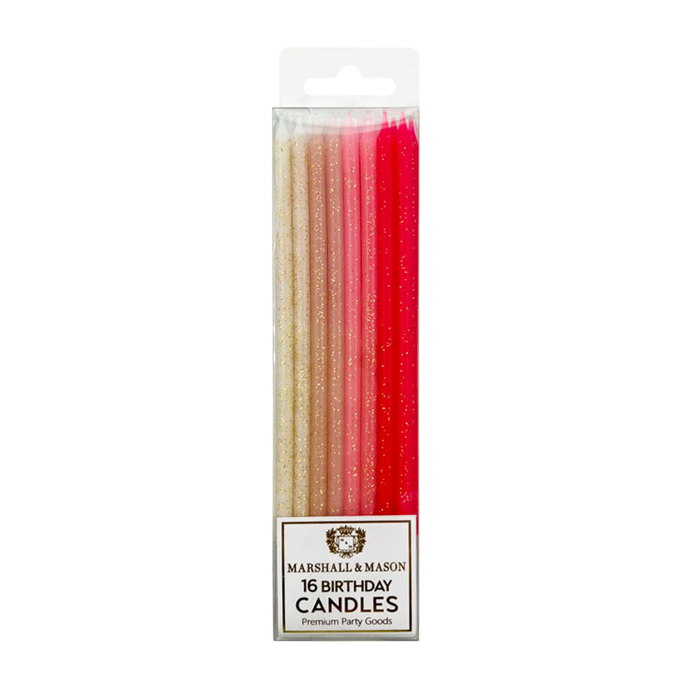 Velas Altas Marshall & Mason Rosado Deluxe x16