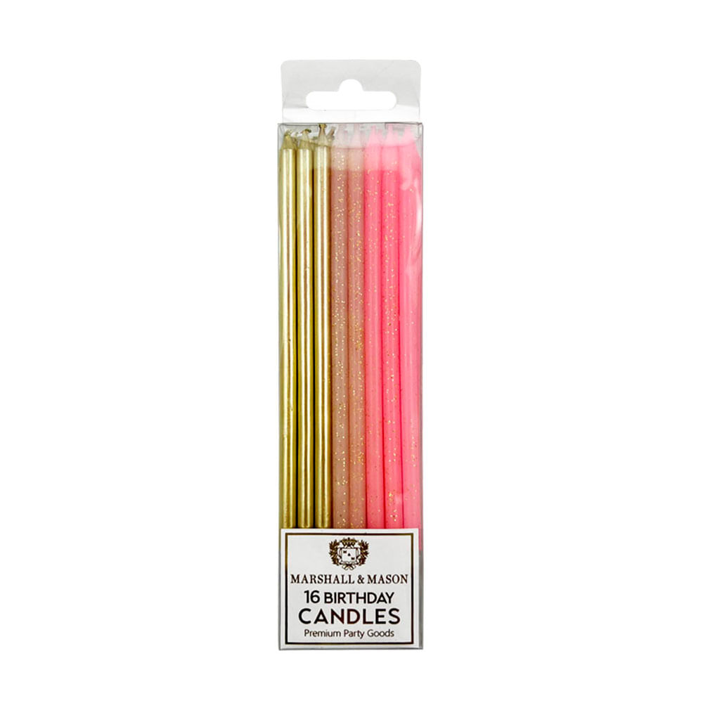 Velas Altas Marshall & Mason Rosado Gold Deluxe x16