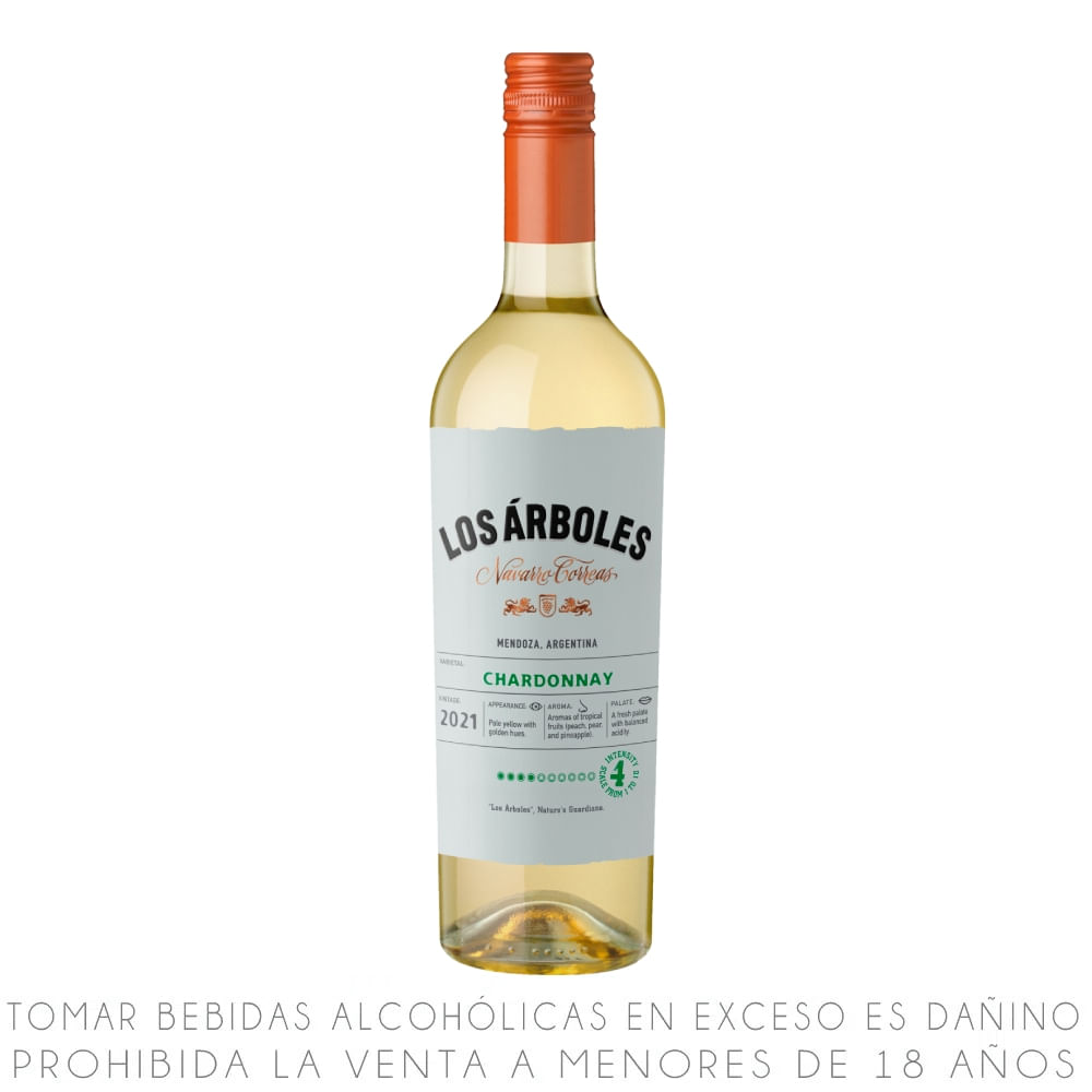 Vino Blanco Chardonnay Los Árboles Botella 750ml