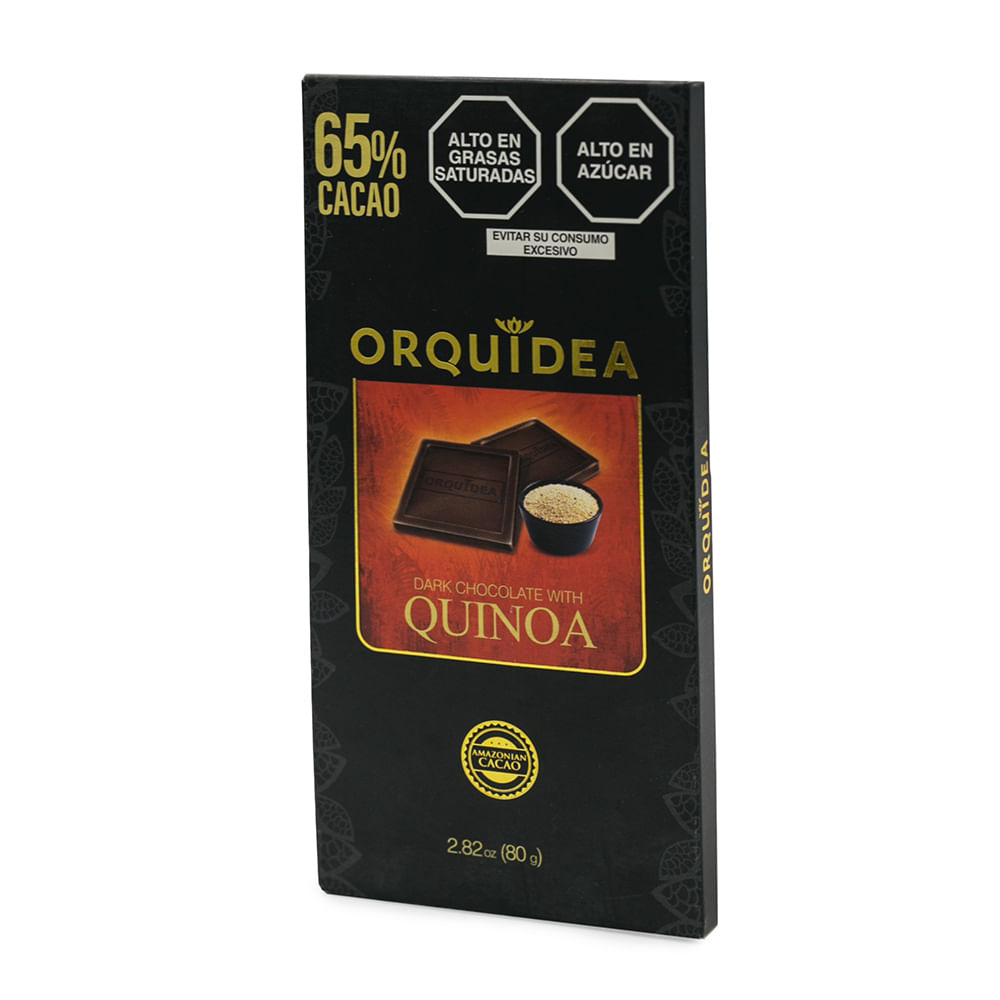 Chocolate Oscuro Orgánico con Quinua Orquídea 80g