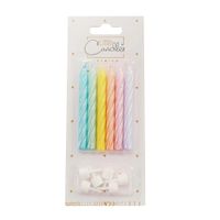 Vela Torneada Cromadas Pastel 6 Unidades