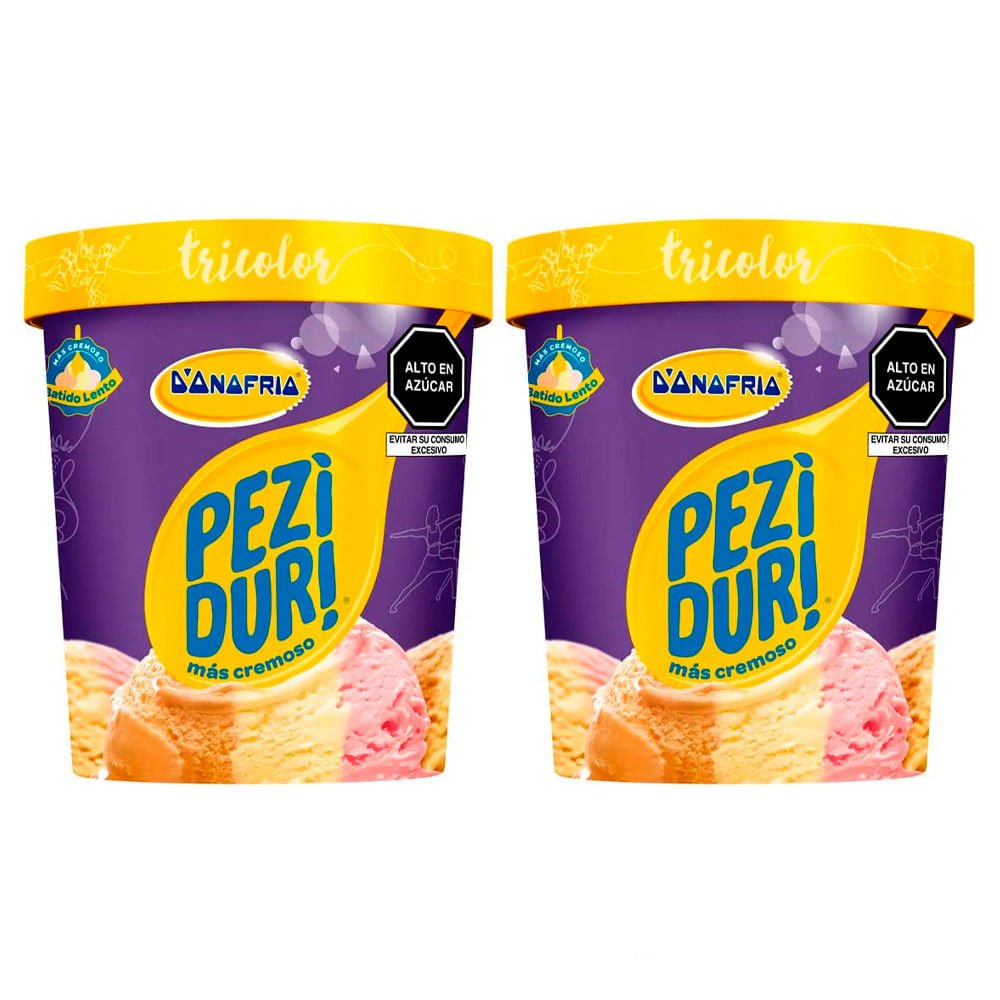 Twopack Helado de Crema Peziduri Tricolor 900ml