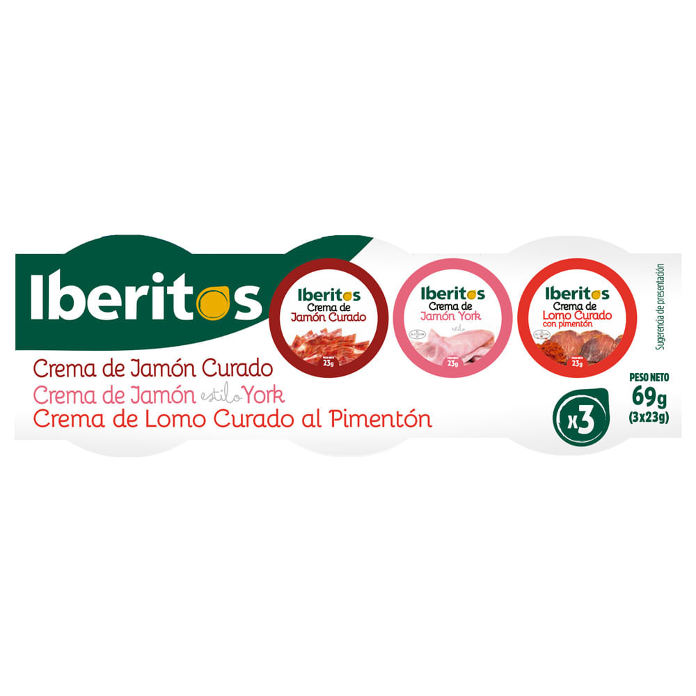 Pack Iberitos 23g: Jamón York + Jamón Curado + Lomo Curado con Pimentón