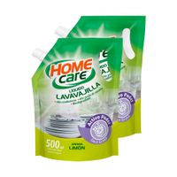 Twopack Lavavajilla Líquido Home Care Limón 500ml