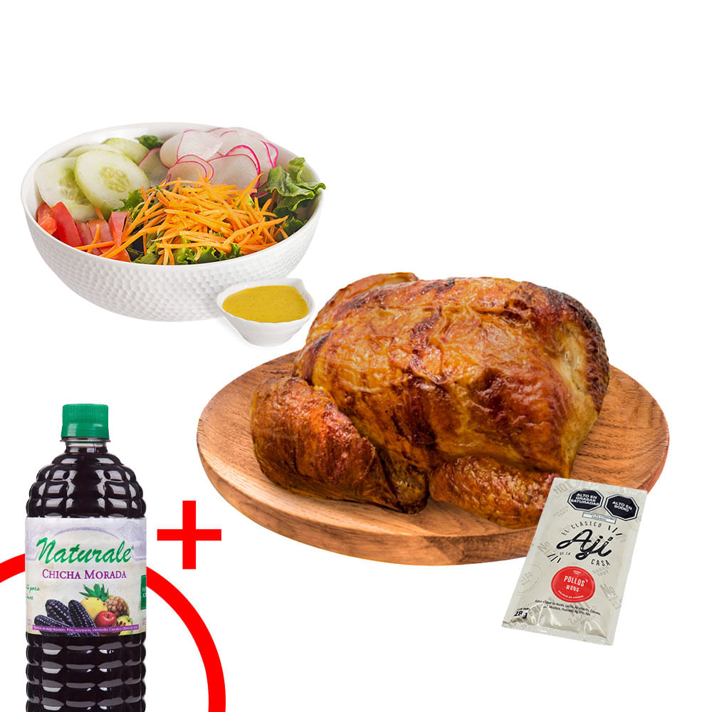 Pollo Rostizado + Ensalada + Chicha Morada 1L