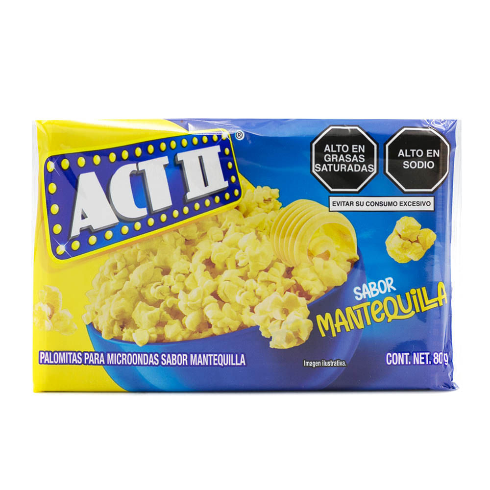 Pop Corn para Microondas Act II Sabor Mantequilla 91g