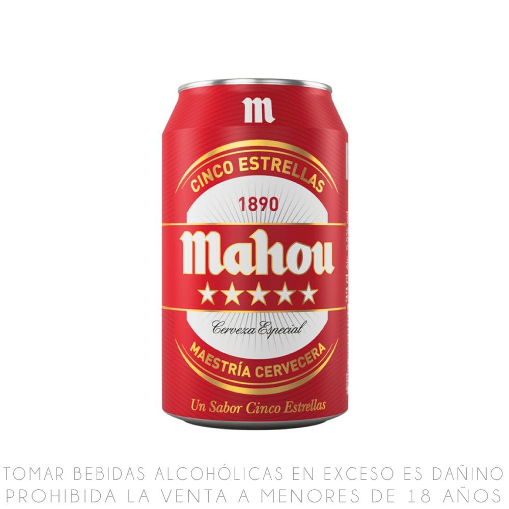 Cerveza Mahou Cinco Estrellas Lata 330ml