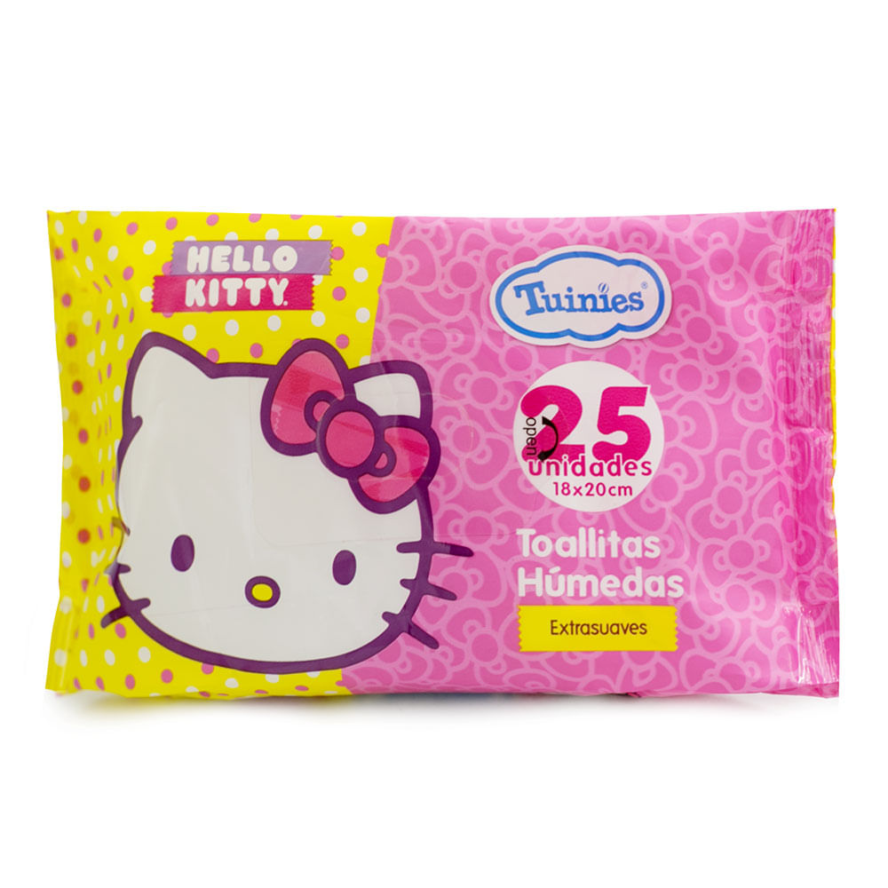 Toallitas Húmedas Antibacteriales Tuinies Hello Kitty 25un