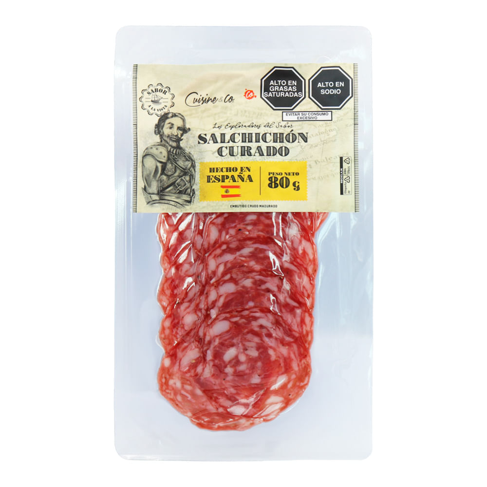 Salchichón Curado Cuisine & Co Laminado 80g