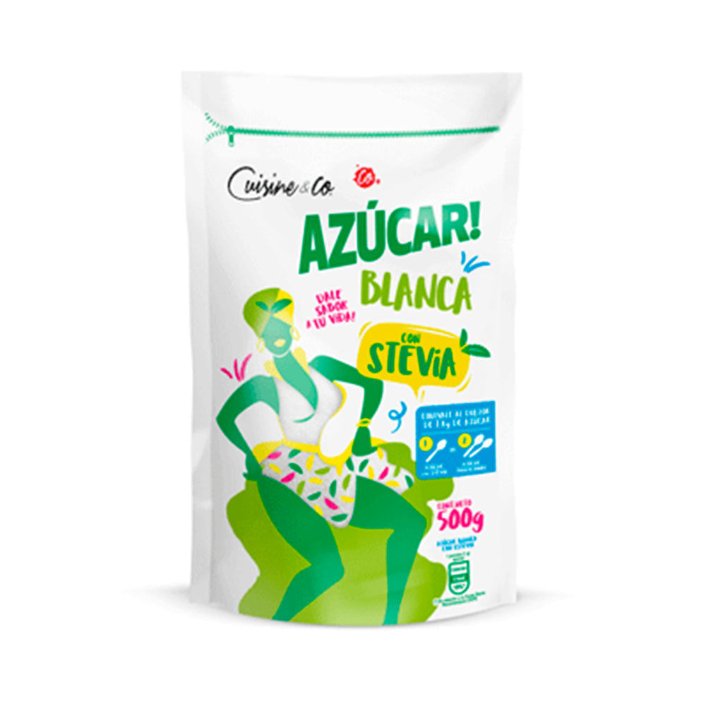 Azúcar Blanca Con Stevia Cuisine&Co Doypack 500 g