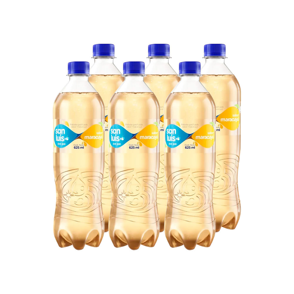Sixpack Bebida con Gas San Luis Maracuyá Botella 625ml