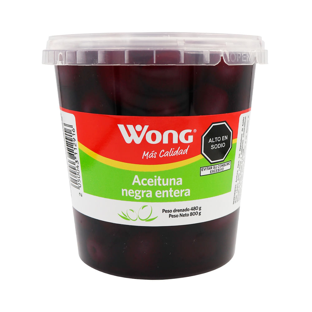 Aceituna Negra Entera Wong 480g
