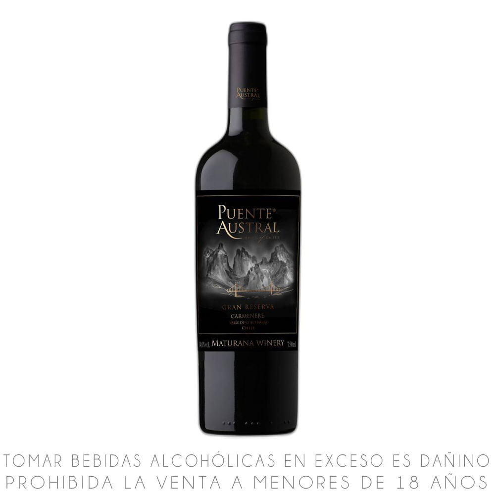 Vino Tinto Carménère Puente Austral Gran Reserva Botella 750ml