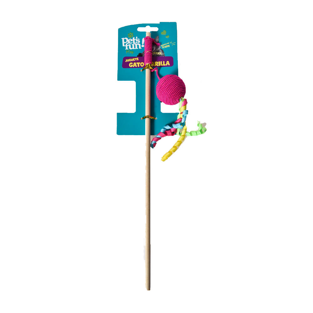 Juguete Pets Fun Gato Varita Pompón Rosa
