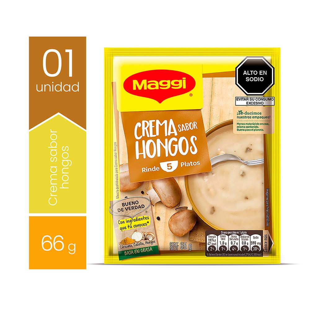 Crema Instantánea Maggi Sabor Hongos 65g