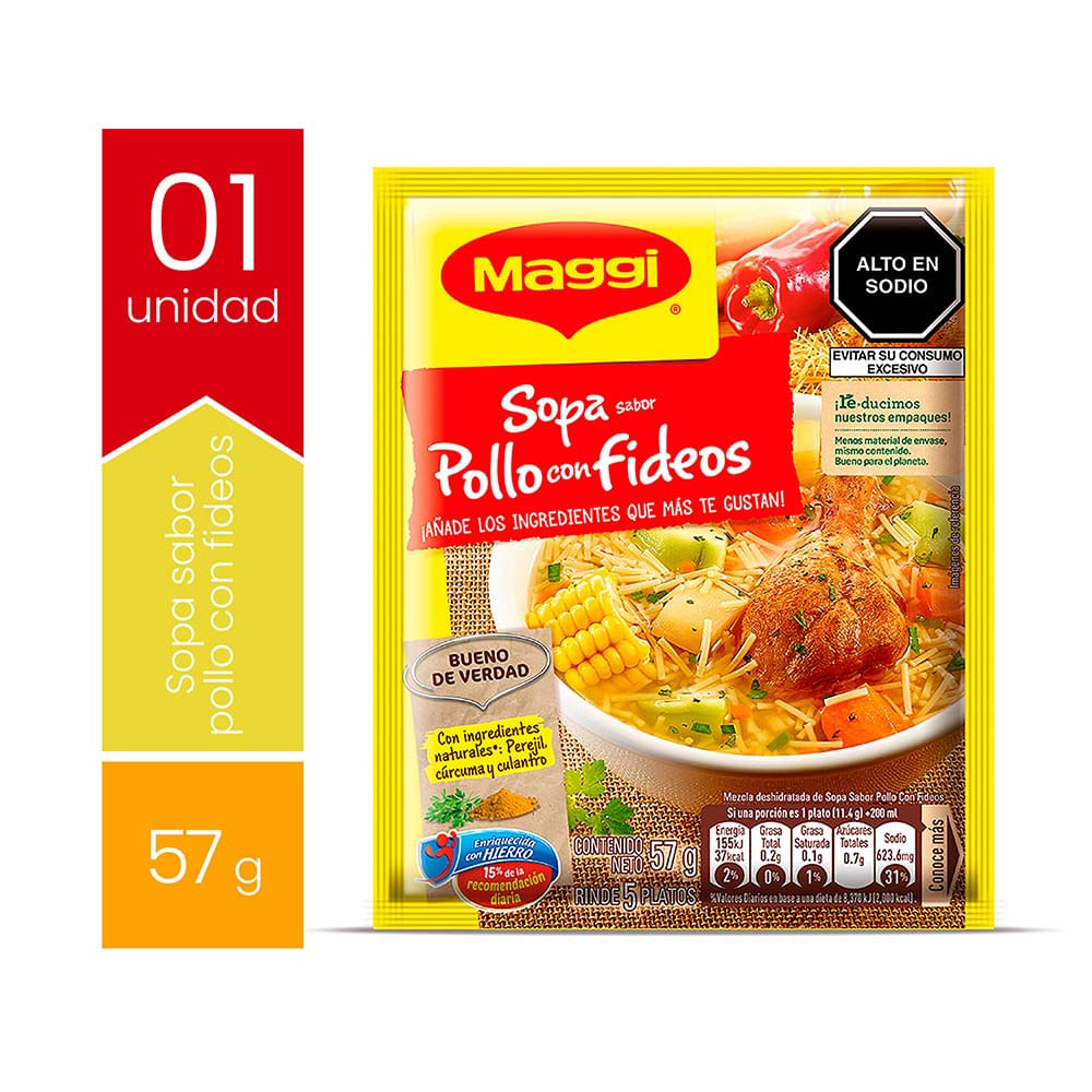 Sopa Instantánea Maggi Sabor Pollo con Fideos 57g